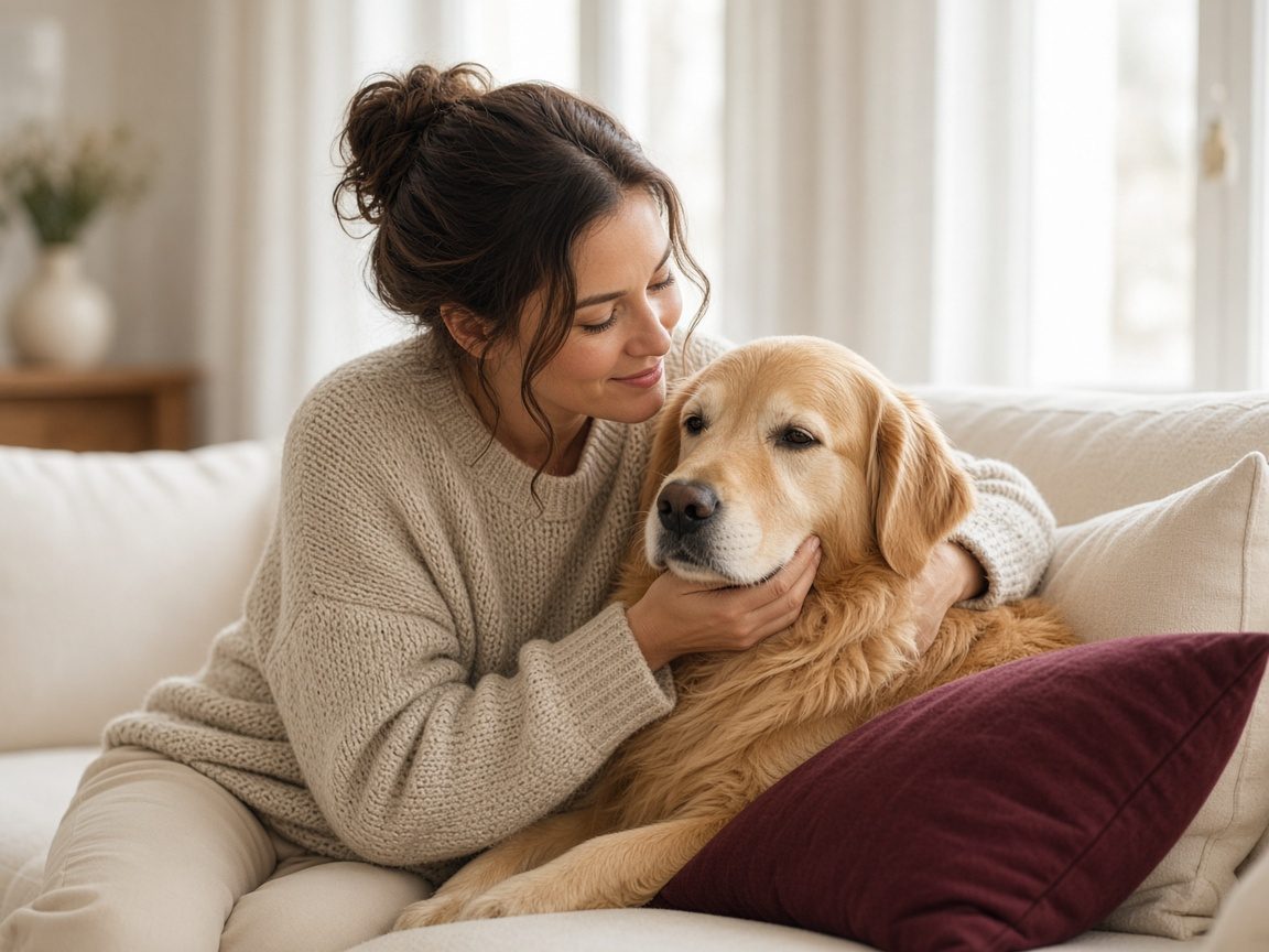 Pet carer with a dog